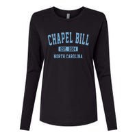 Chapel Bill Funny Sports Design North Carolina Womens Cotton Relaxed Long Sleeve T-Shirt