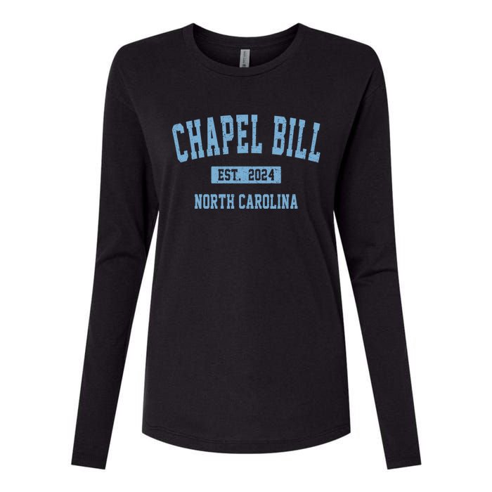 Chapel Bill Funny Sports Design North Carolina Womens Cotton Relaxed Long Sleeve T-Shirt