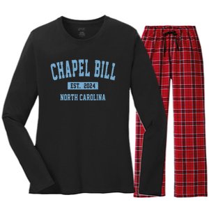 Chapel Bill Funny Sports Design North Carolina Women's Long Sleeve Flannel Pajama Set 