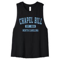 Chapel Bill Funny Sports Design North Carolina Women's Racerback Cropped Tank