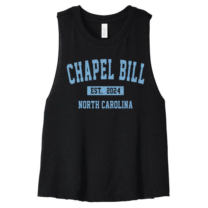 Chapel Bill Funny Sports Design North Carolina Women's Racerback Cropped Tank