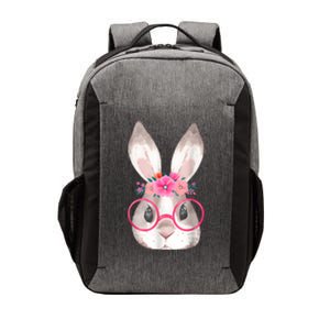 Cute Bunny Face Glasses Floral Rabbit Happy Easter Day Vector Backpack