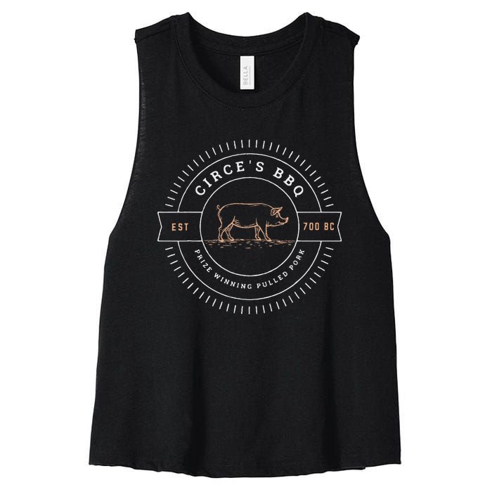 CirceS Bbq Funny Greek Mythology Women's Racerback Cropped Tank