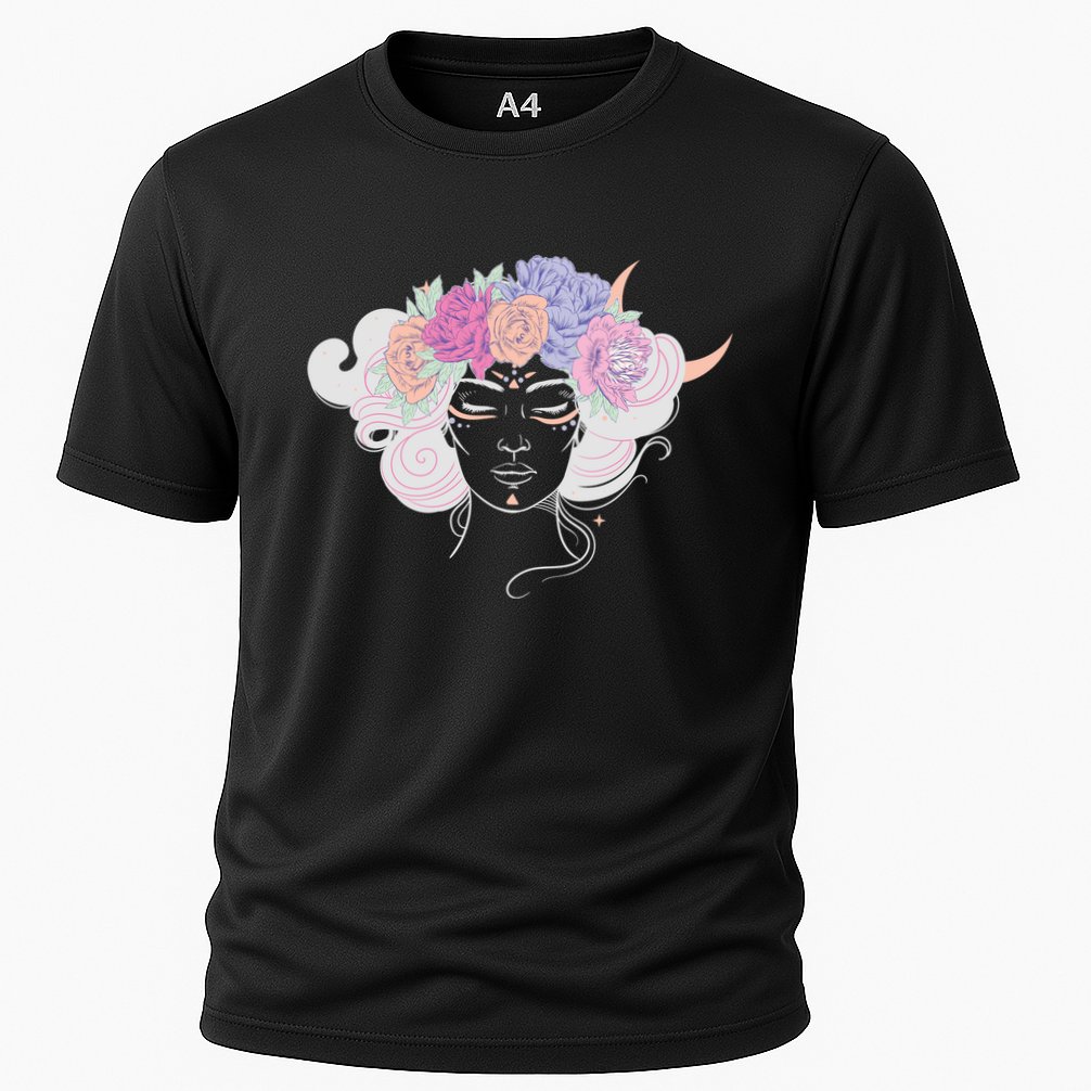 Cute Boho Flower Crown Woman Cooling Performance Crew T-Shirt
