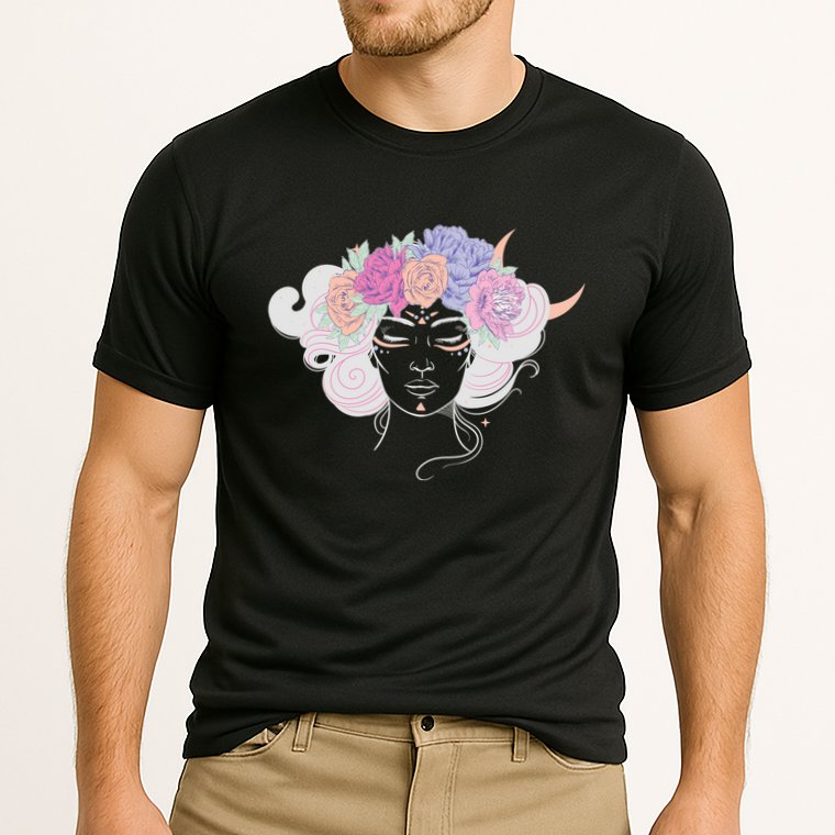 Cute Boho Flower Crown Woman Cooling Performance Crew T-Shirt