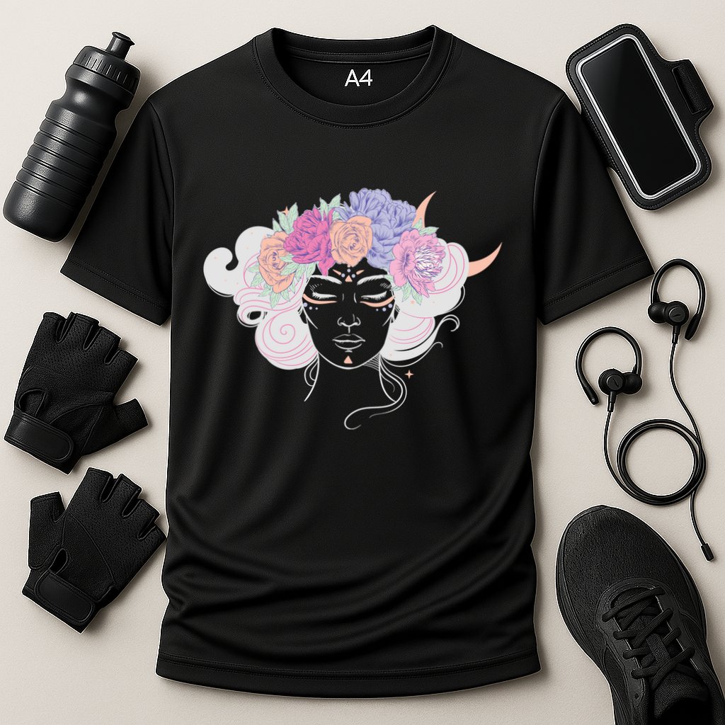 Cute Boho Flower Crown Woman Cooling Performance Crew T-Shirt