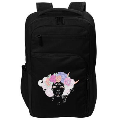 Cute Boho Flower Crown Woman Impact Tech Backpack