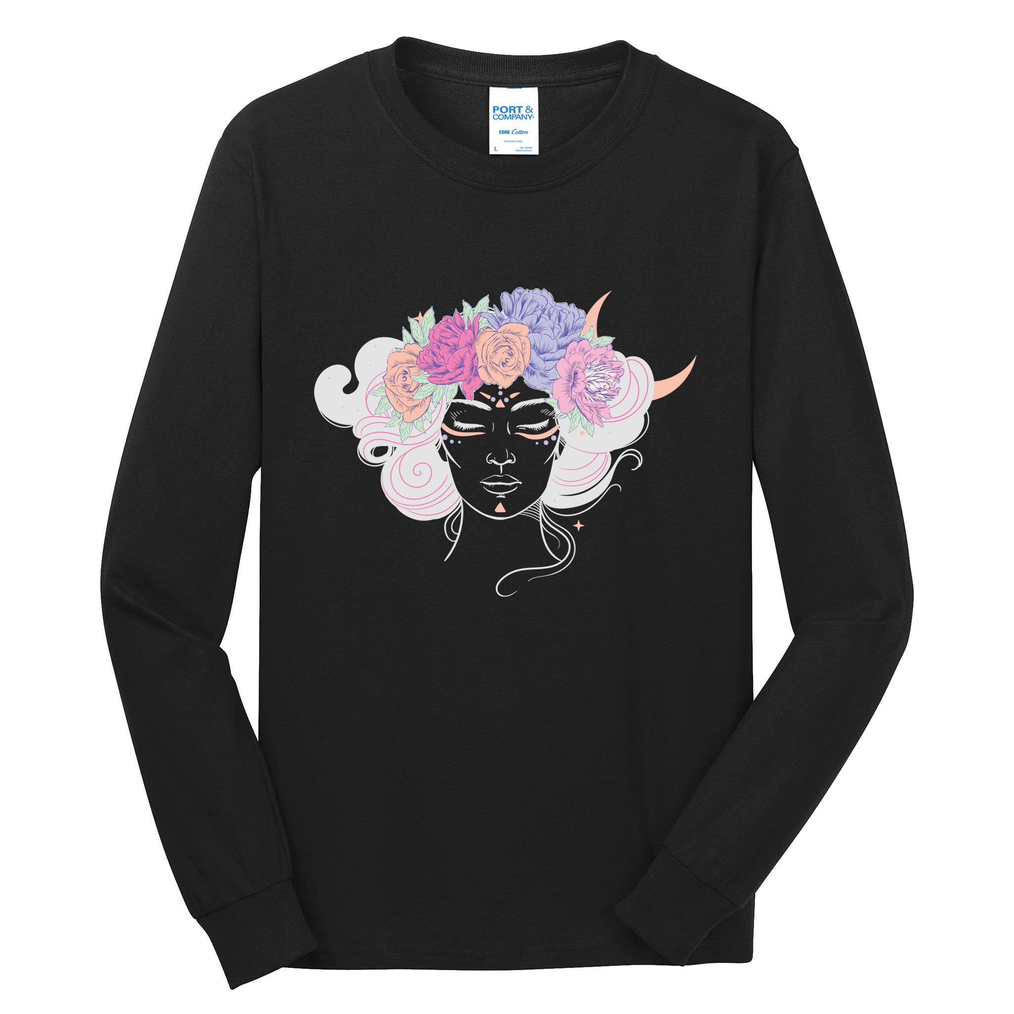 Cute Boho Flower Crown Woman Tall Long Sleeve T-Shirt