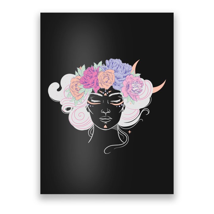 Cute Boho Flower Crown Woman Poster