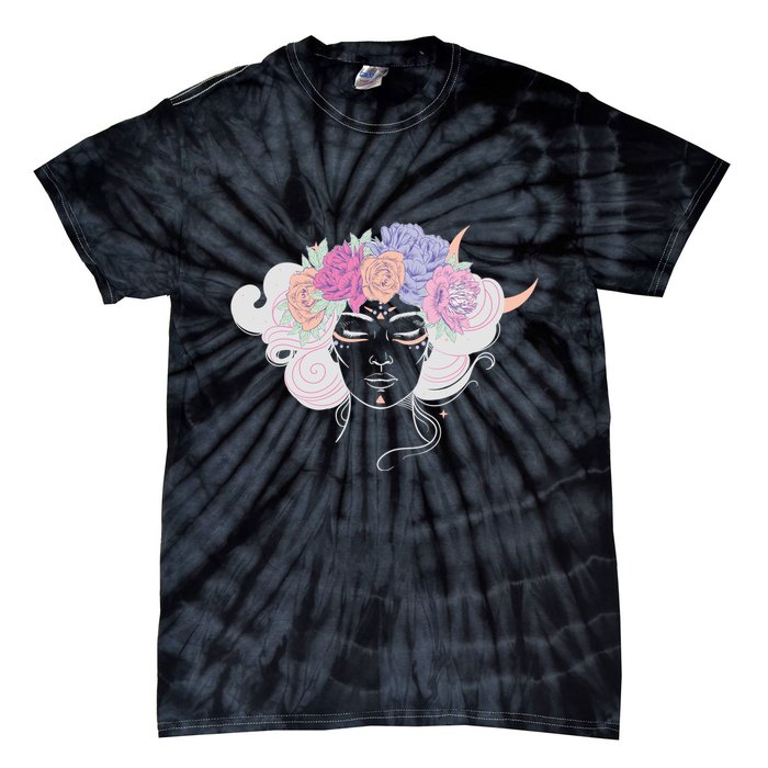 Cute Boho Flower Crown Woman Tie-Dye T-Shirt