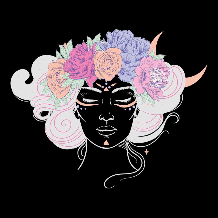 Cute Boho Flower Crown Woman Tie-Dye T-Shirt