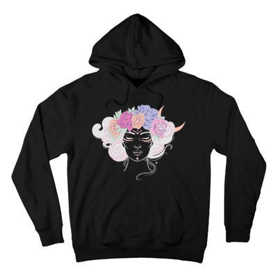 Cute Boho Flower Crown Woman Tall Hoodie