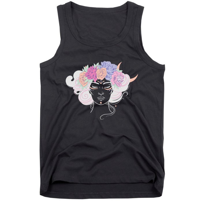 Cute Boho Flower Crown Woman Tank Top