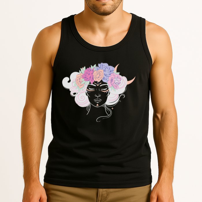 Cute Boho Flower Crown Woman Tank Top