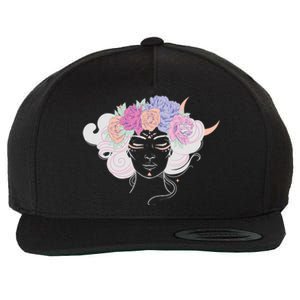 Cute Boho Flower Crown Woman Wool Snapback Cap