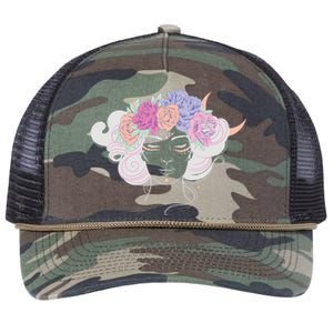 Cute Boho Flower Crown Woman Retro Rope Trucker Hat Cap