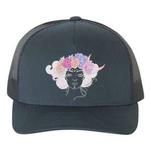 Cute Boho Flower Crown Woman Yupoong Adult 5-Panel Trucker Hat