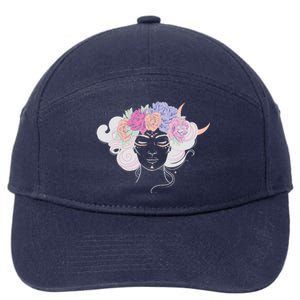 Cute Boho Flower Crown Woman 7-Panel Snapback Hat