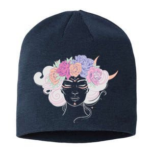 Cute Boho Flower Crown Woman Sustainable Beanie