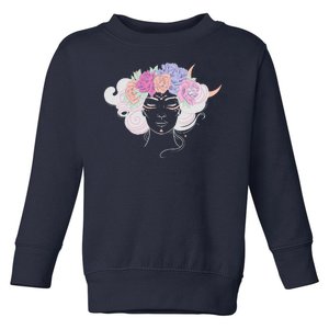 Cute Boho Flower Crown Woman Toddler Sweatshirt