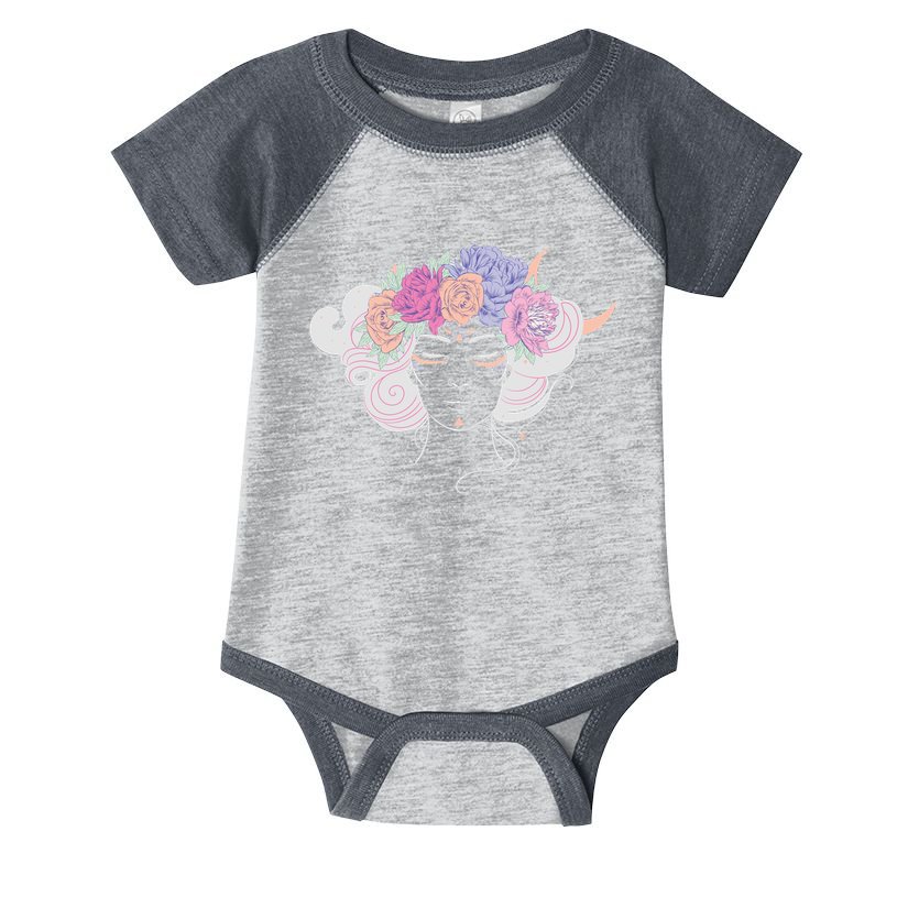 Cute Boho Flower Crown Woman Infant Baby Jersey Bodysuit