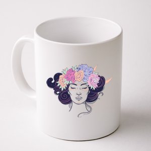 Cute Boho Flower Crown Woman Coffee Mug