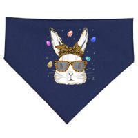 Cute Bunny Face Leopard Print Glasses Rabbit Easter USA-Made Doggie Bandana