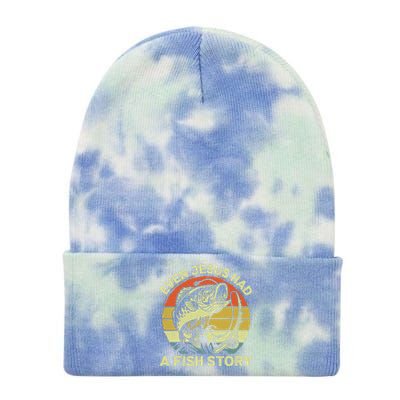 Christian Bass Fishing Even Jesus Had Fish Story Funny Dad Tie Dye 12in Knit Beanie