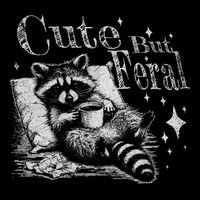 Cute But Feral Funny Raccoon Meme Love Coffee Gift Backpack