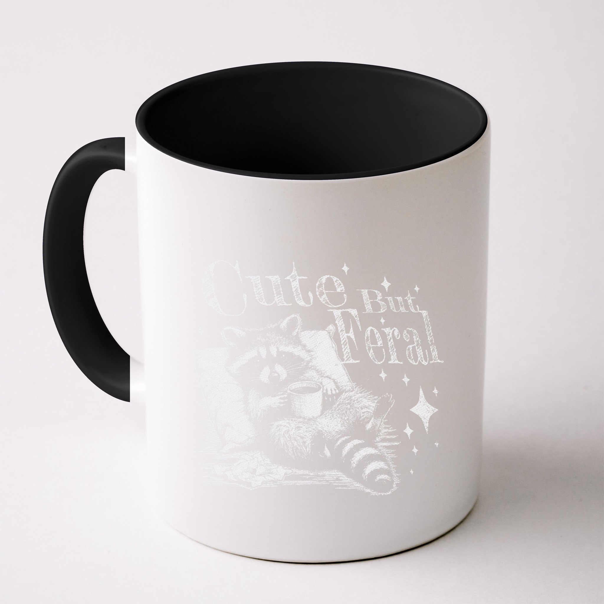 Cute But Feral Funny Raccoon Meme Love Coffee Gift Mug