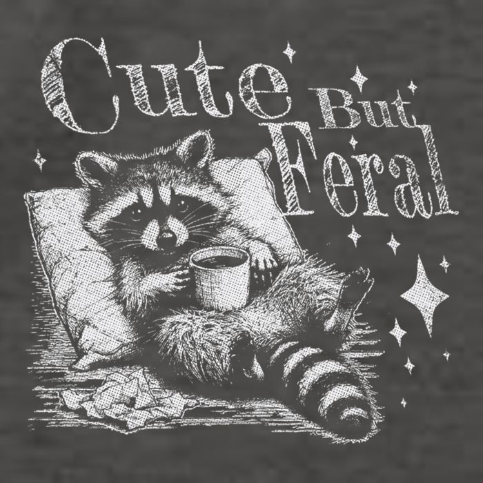 Cute But Feral Funny Raccoon Meme Love Coffee Gift Vector Backpack