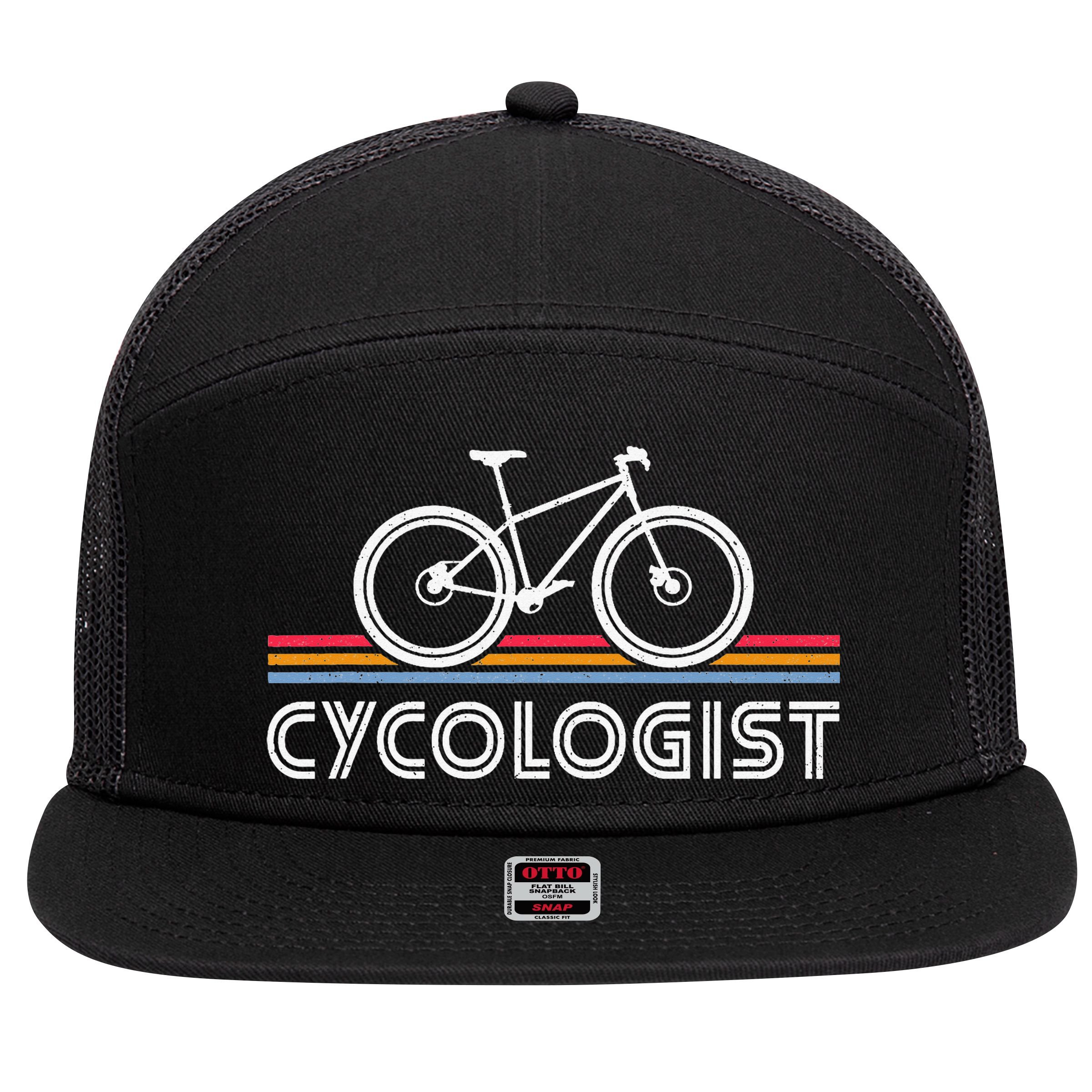 Cycologist Bicycle Funny Cycling Cycologist 7 Panel Mesh Trucker Snapback Hat