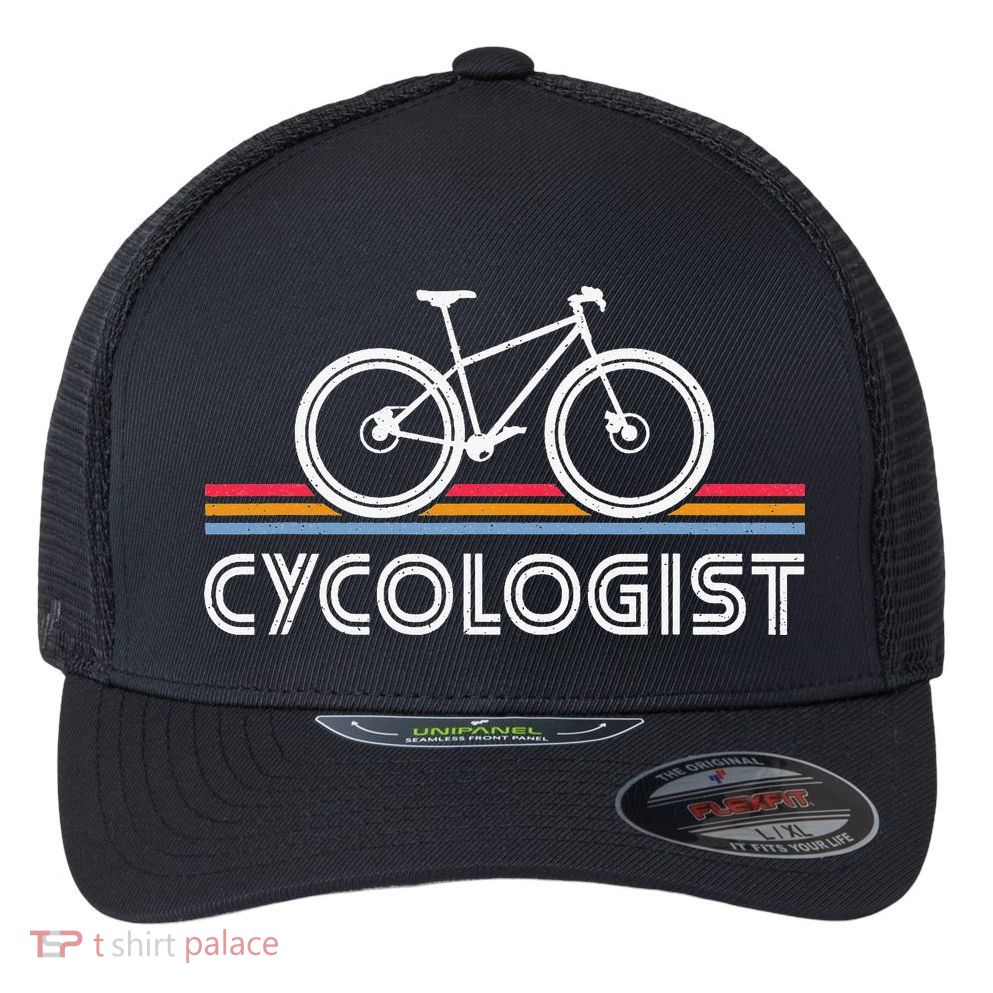 Cycologist Bicycle Funny Cycling Cycologist Flexfit Unipanel Trucker Cap
