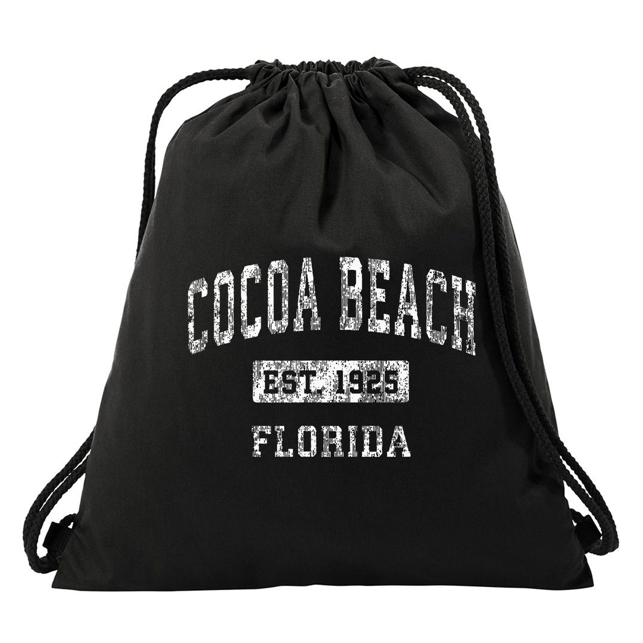 Cocoa Beach Florida Fl Vintage Established Sports Drawstring Bag
