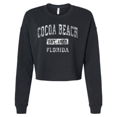 Cocoa Beach Florida Fl Vintage Established Sports Cropped Pullover Crew