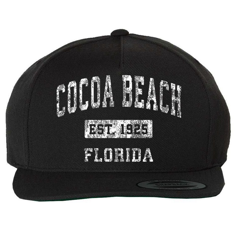 Cocoa Beach Florida Fl Vintage Established Sports Wool Snapback Cap