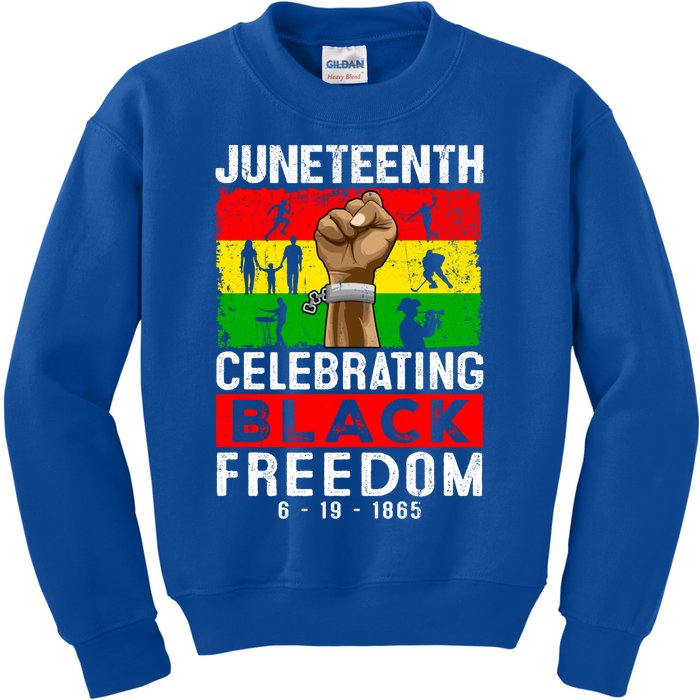 Celebrate Black Freedom Day Juneteenth Black History Month Funny Gift Kids Sweatshirt