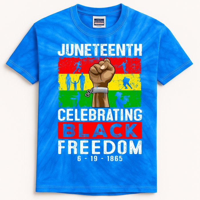 Celebrate Black Freedom Day Juneteenth Black History Month Funny Gift Kids Tie-Dye T-Shirt