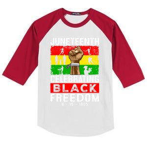 Celebrate Black Freedom Day Juneteenth Black History Month Funny Gift Kids Colorblock Raglan Jersey