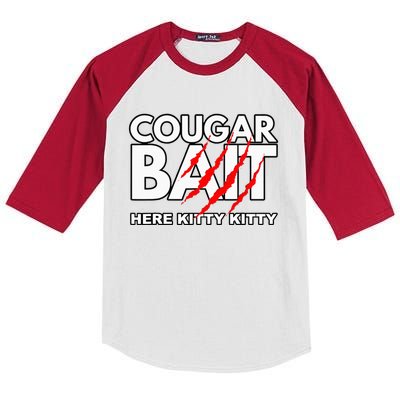 Cougar Bait Funny Halloween Costume Older Kids Colorblock Raglan Jersey