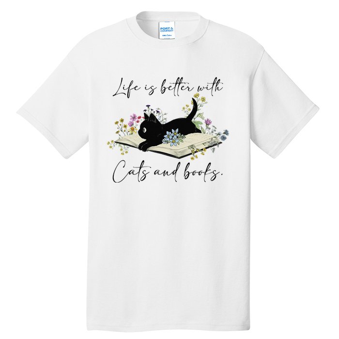 Cat Book For  Life Is Better With Cats And Books Tall T-Shirt