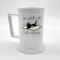 Cat Book For  Life Is Better With Cats And Books Beer Stein