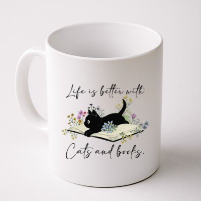 Cat Book For  Life Is Better With Cats And Books Coffee Mug