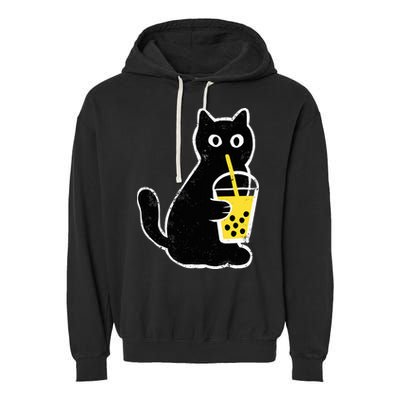Cat Boba Funny Anime Japanese Garment-Dyed Fleece Hoodie