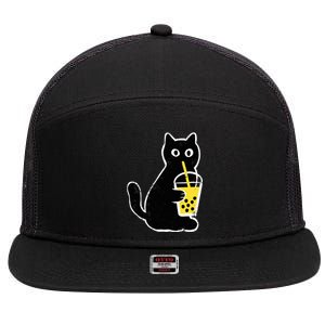 Cat Boba Funny Anime Japanese 7 Panel Mesh Trucker Snapback Hat