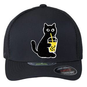 Cat Boba Funny Anime Japanese Flexfit Unipanel Trucker Cap