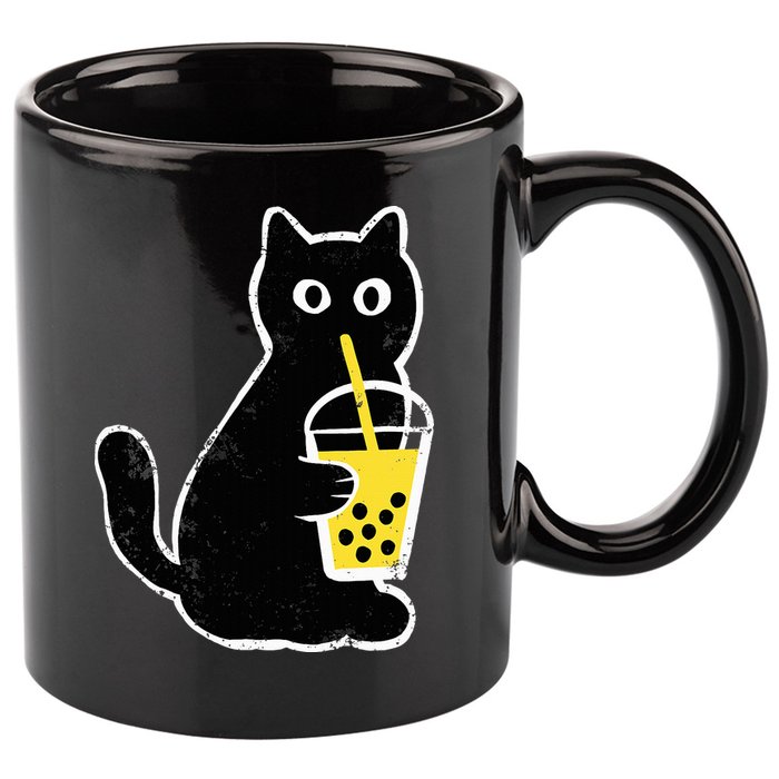 Cat Boba Funny Anime Japanese 11oz C Handle Ceramic Mug