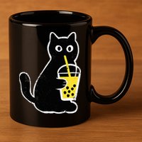 Cat Boba Funny Anime Japanese 11oz C Handle Ceramic Mug
