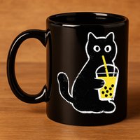 Cat Boba Funny Anime Japanese 11oz C Handle Ceramic Mug
