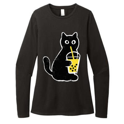 Cat Boba Funny Anime Japanese Womens CVC Long Sleeve Shirt